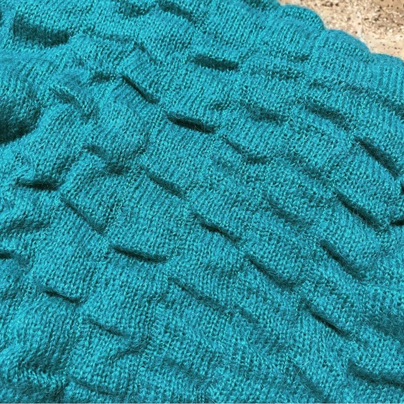 Nordstrom Wool Alpaca Blend Ruffle Infinity Scarf In Seafoam Green Teal - Picture 5 of 11